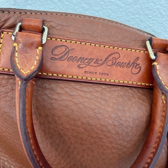 Vtg Dooney & Bourke Juliette Satchel Shoulder Bag All Weather + Vachetta Brown - Picture 3 of 13